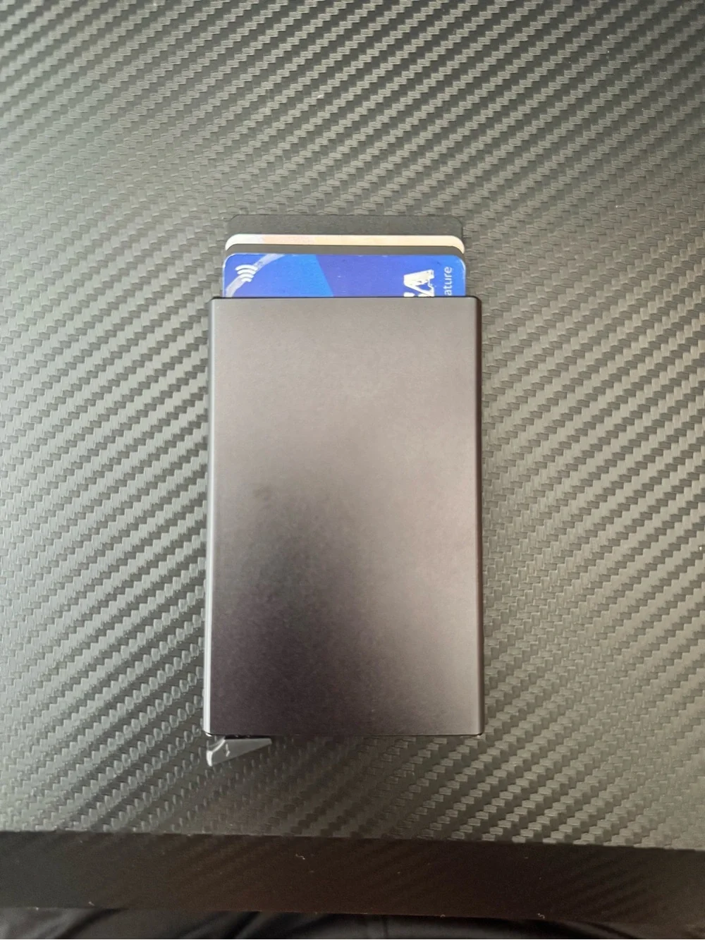 Slim Metallic Card Wallet - Gray
